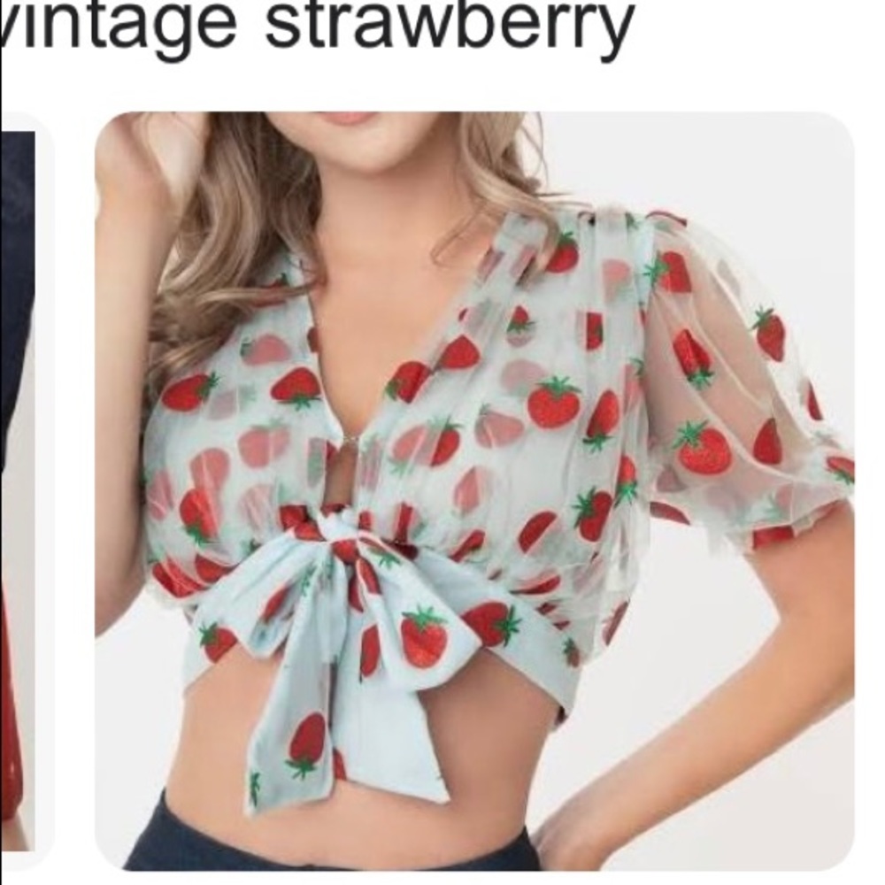 Smak Parlour unique vintage two piece set.glitter strawberry